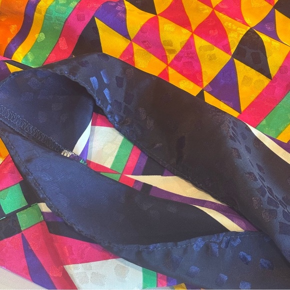 VINTAGE DAVID BROWN CALIFORNIA 70s 80s Bright Geometric Muumuu Kaftan Tunic - Picture 12 of 16